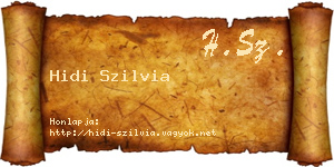 Hidi Szilvia névjegykártya