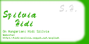 szilvia hidi business card